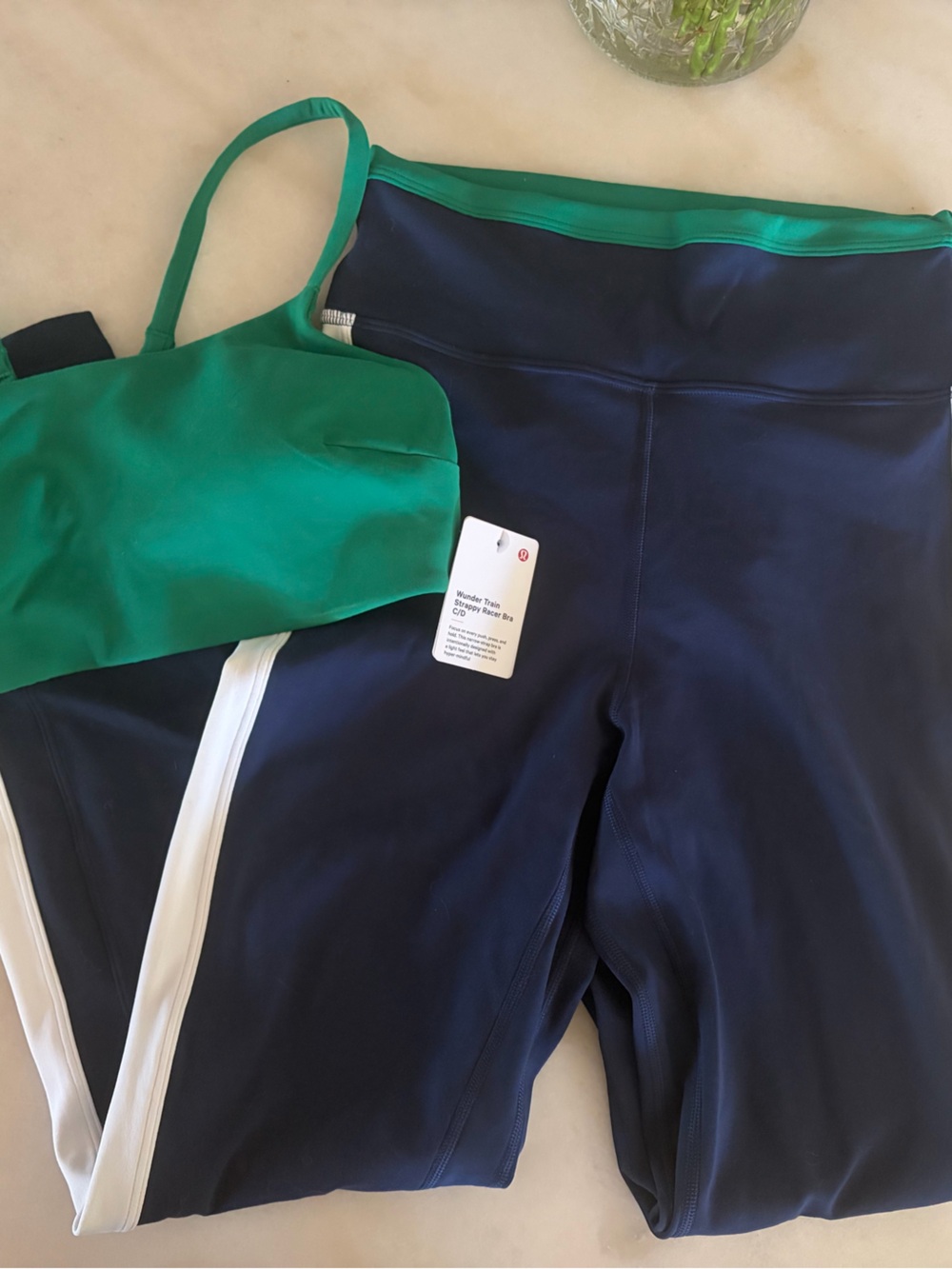 lululemon athletica Green and Navy Active Set